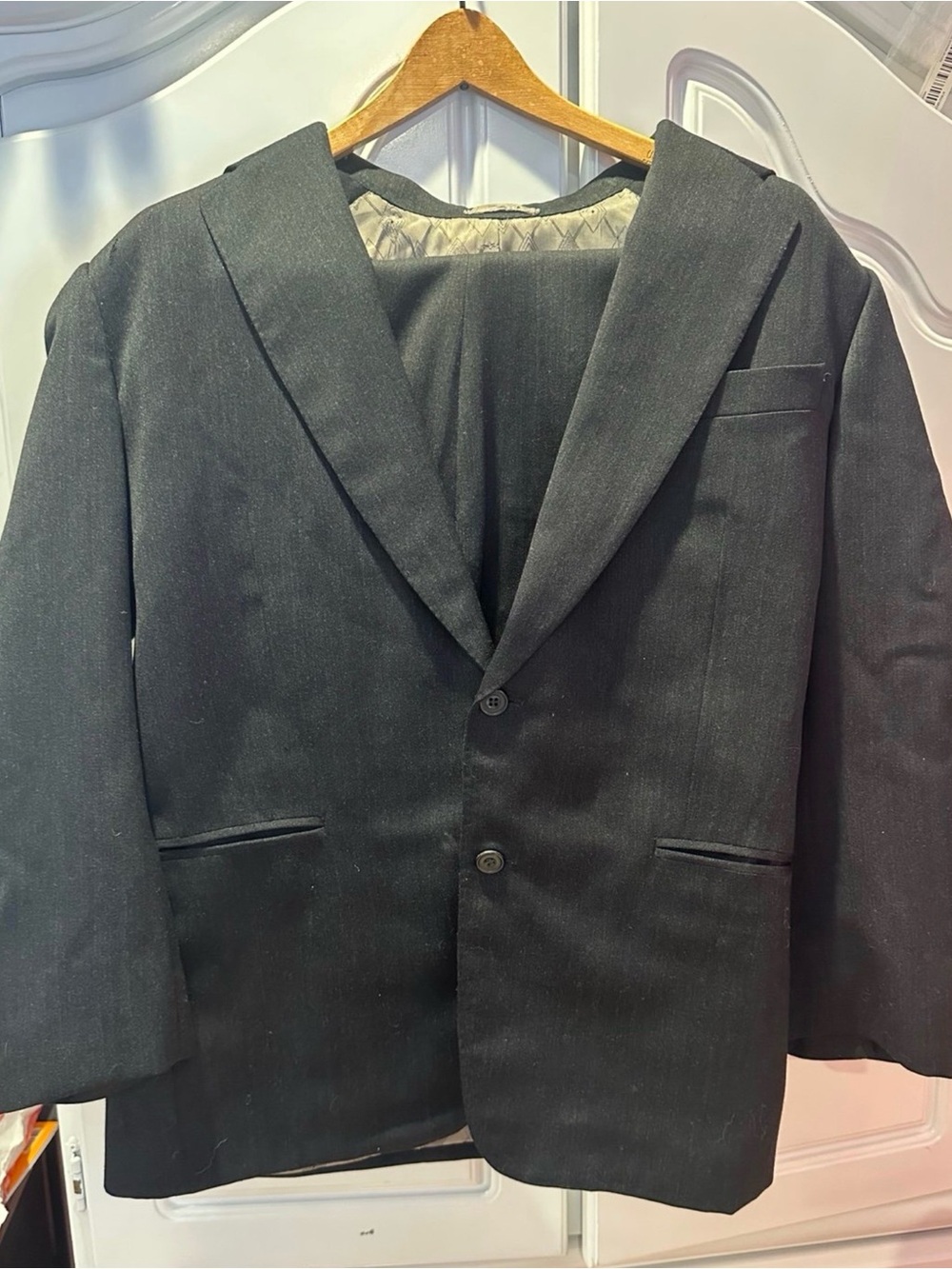 Vintage Dark Gray Two-Piece Suit – Tailored in USA by American Craftsmen